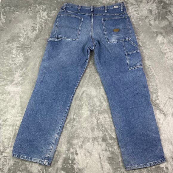 VTG Y2K Red Kap carpenter workwear streetwear blue jeans mens 34x30 - Picture 2 of 9